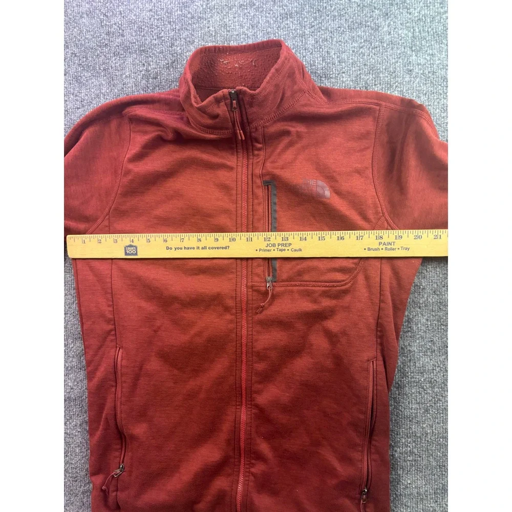 The North Face Fleece Jacket Mens Small Red Full Zip Mock Neck Active 66734